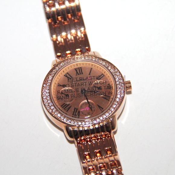 New! Isaac Mizrahi Rose Gold Rhinestone Watch main image 4
